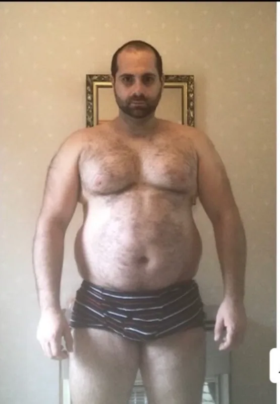 Yo antes, con sobrepeso a los 35 años
